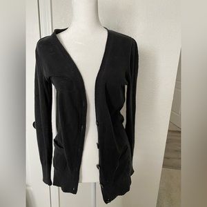 Mossimo black cardigan with buttons and small side pockets size small